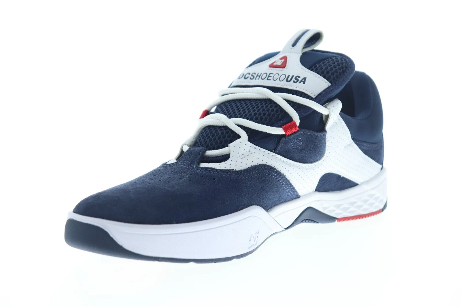 DC Men's Blue Suede Low Top Lace Up Skate Sneakers